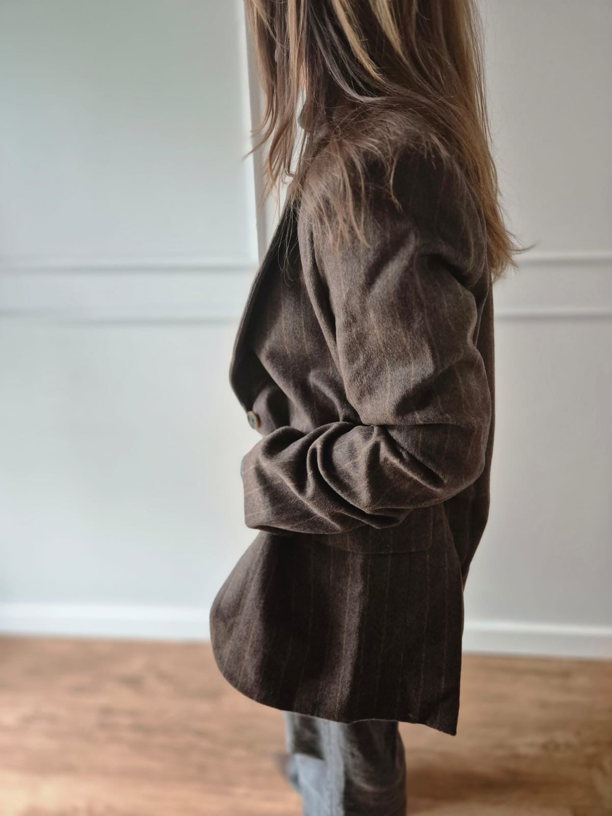 Nadelstreifen-Blazer aus Wollmischung