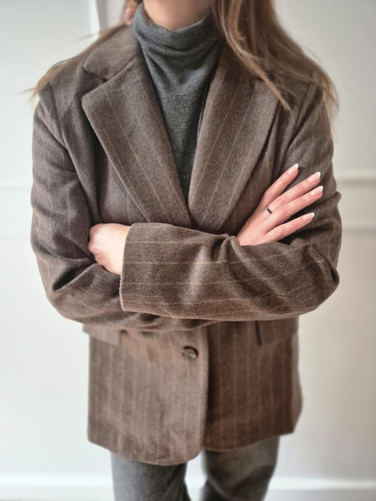 Nadelstreifen-Blazer aus Wollmischung