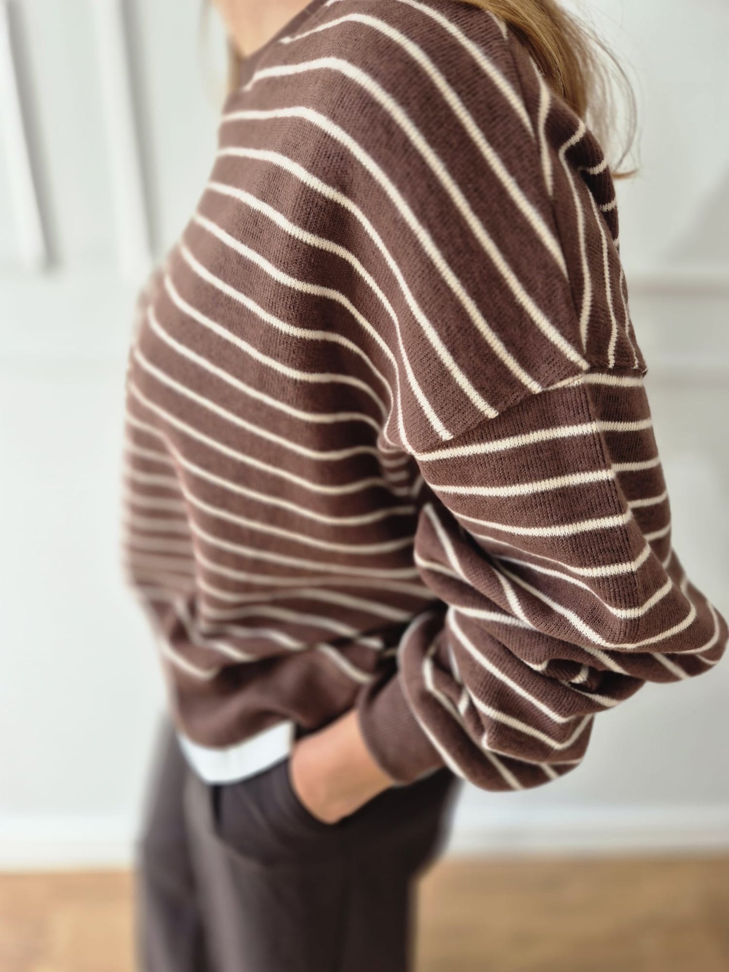 Streifenpullover mit Layer
