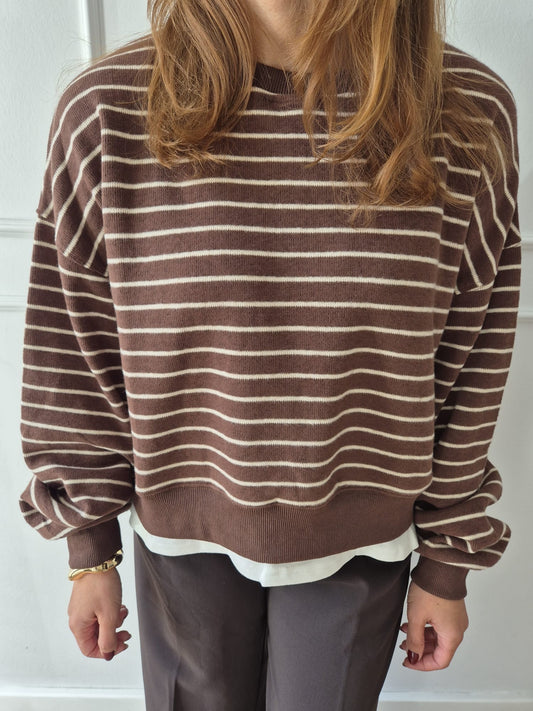 Streifenpullover mit Layer